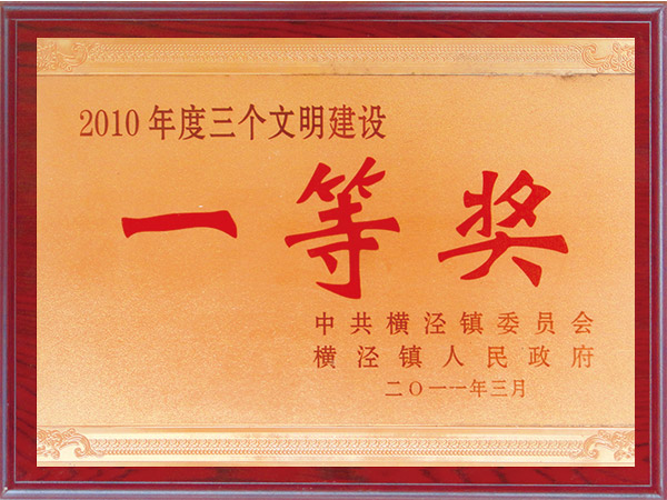 2010年度三個(gè)文明建設(shè)一等獎(jiǎng)