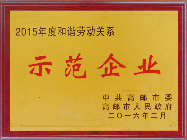 2015年度和諧勞動(dòng)關(guān)系示范企業(yè)